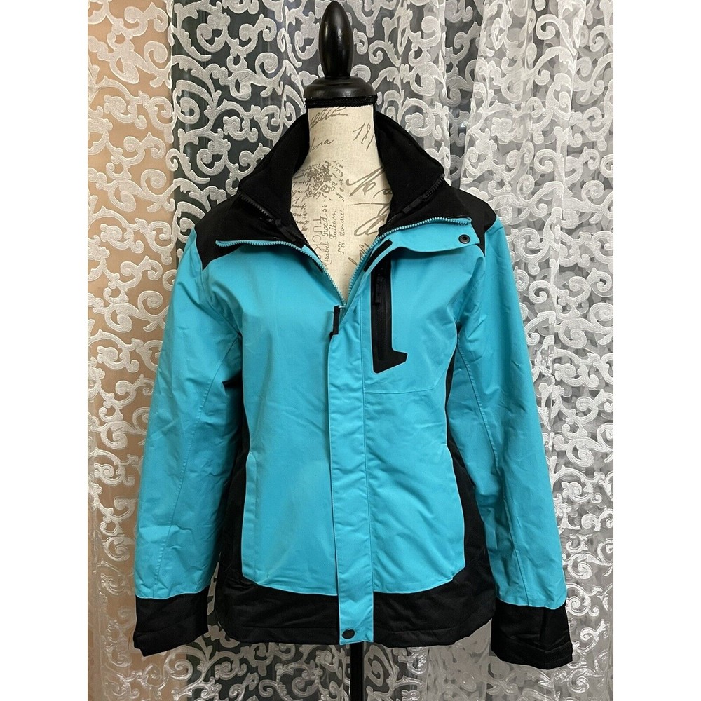 Cold Weather Jacket M Water Resistant Unisex Teal Iceburg Double lined 5 Pockets